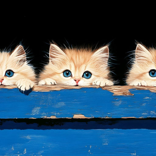 Curious Kitten Trio Peering Charm Canvas Print