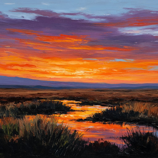 Sunset River Over Marshland Canvas Print
