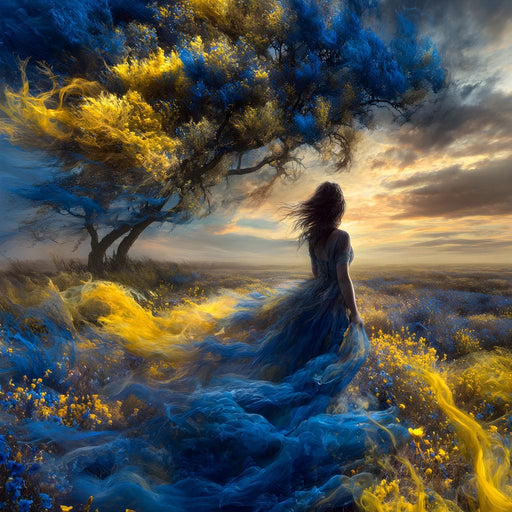 Golden Sapphire Dream Fields Canvas Print