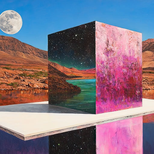 Celestial Pink Cube Canvas Print