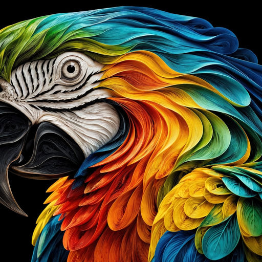 The Ribbon Feather Macaw - TooplesArt Canvas Print