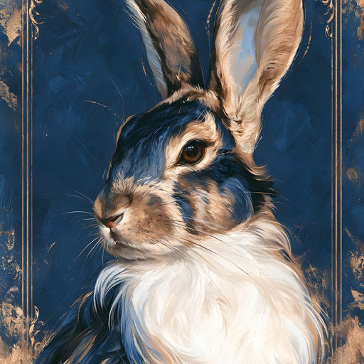 Noble Hare of the Gilded Study Canvas Print