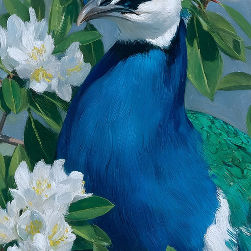 Peacock Radiance Blossoms Canvas Print