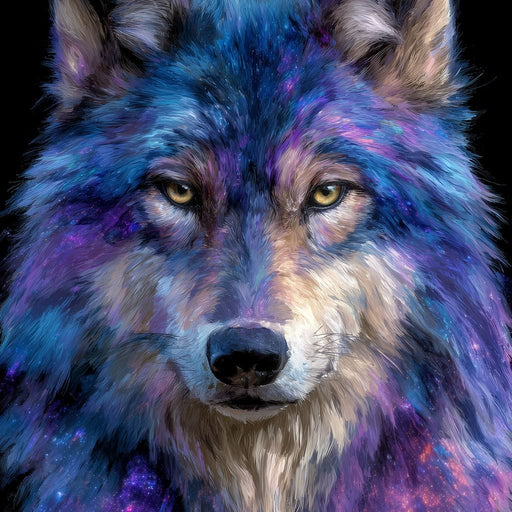 Galactic Wolf Night Watcher Canvas Print
