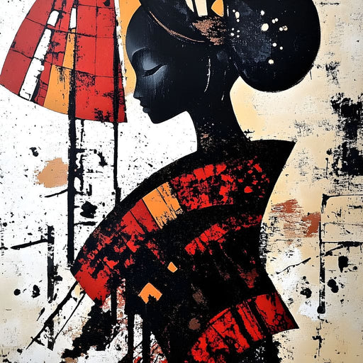 Silhouette Harmony in Amber Tones Canvas Print