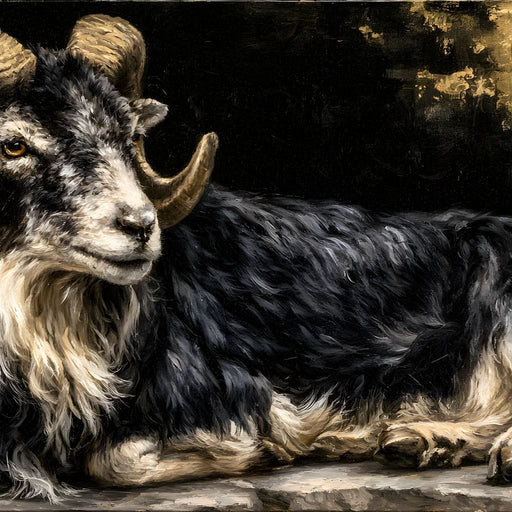 Watchful Ram of the Gilded Void Canvas Print