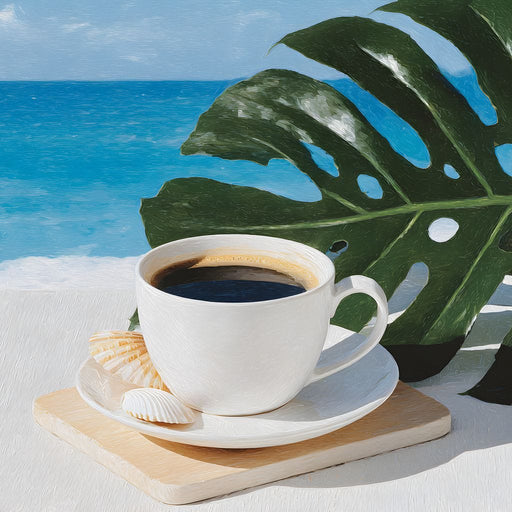 Seaside Coffee Escape Moment Canvas Print