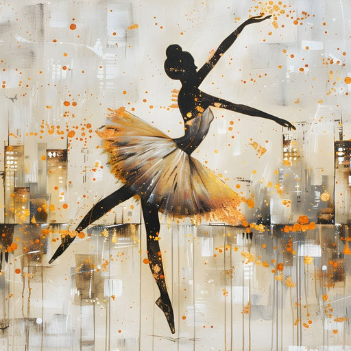Dancer's Leap Through Gold Canvas Print