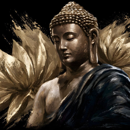 Golden Stillness Beyond The Lotus Canvas Print