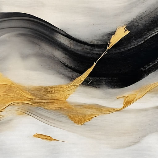 Modern Gold Black Fluid Waves Canvas Print