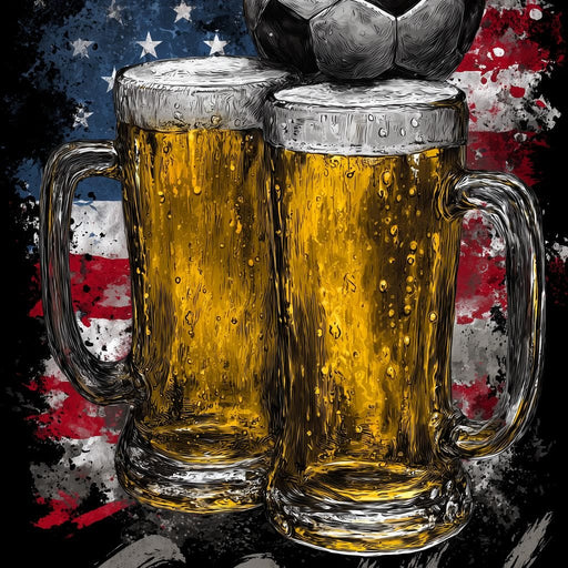 USA Soccer Beer Mugs Goal Canvas Print