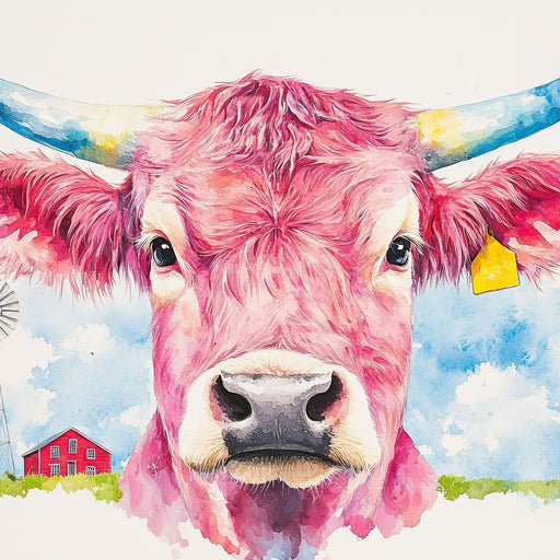 Meadows Pink Bull Canvas Print