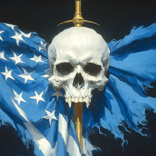 Star Spangled Vampire Skull Requiem Canvas Print