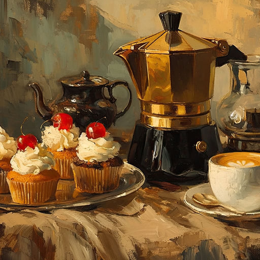 Espresso and Cherry Cupcakes Canvas Print