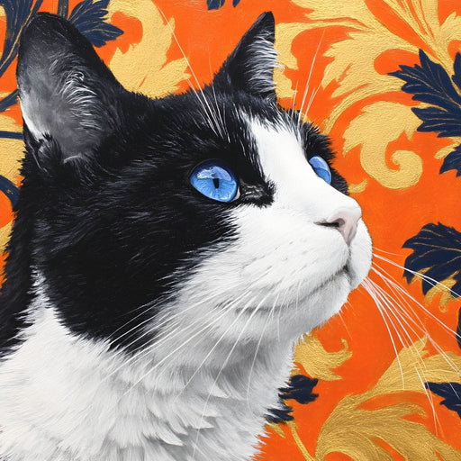 Golden Regal Feline Gaze Canvas Print