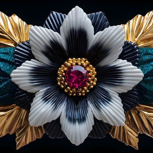 Golden Petal Radiance Jewel Canvas Print