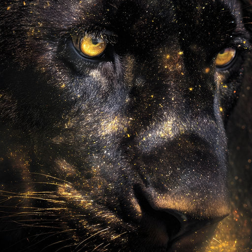 Golden Starlight Panther Portrait Canvas Print