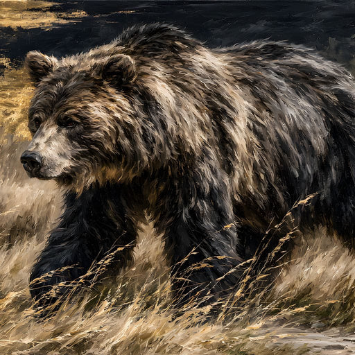 Solitary Wanderer Through The Golden Grass Canvas Print
