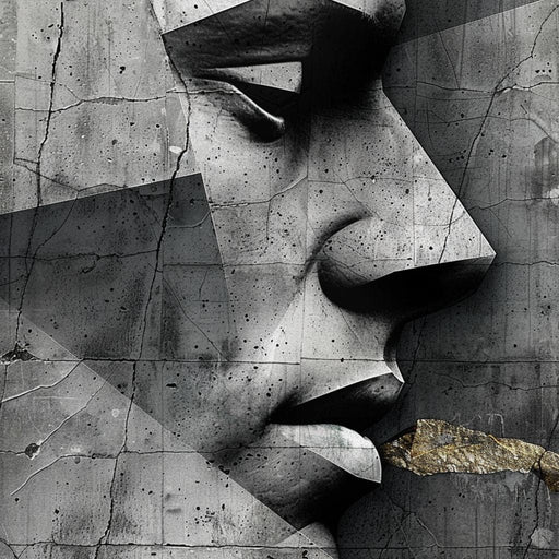 Monochrome Geometric Visage Canvas Print