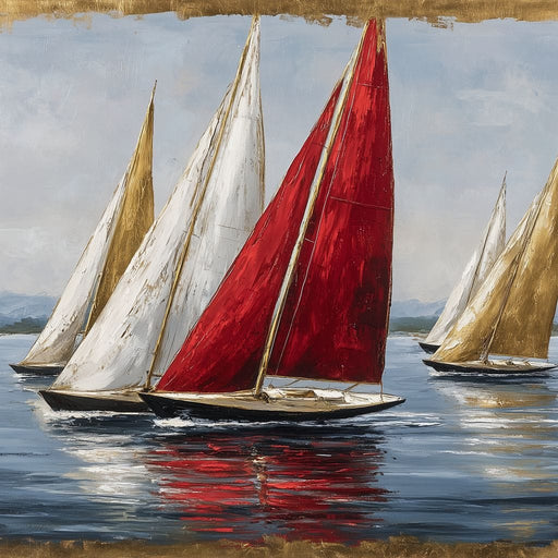 Bold Regatta On Open Water Canvas Print