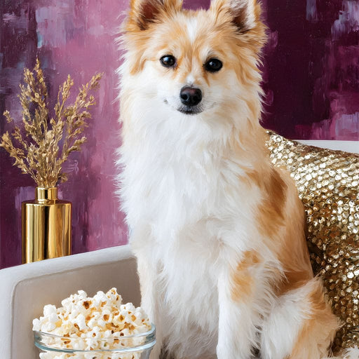 Glam Pomeranian Popcorn Night Canvas Print