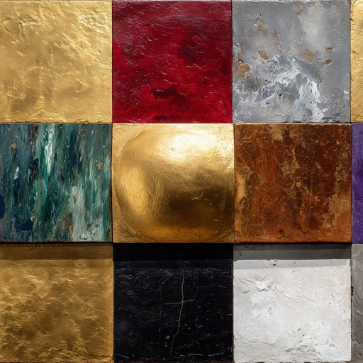 Gilded Mosaic Color Blocks Canvas Print