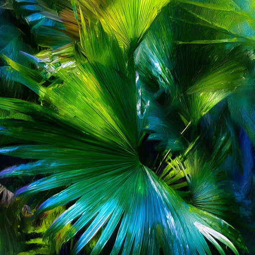 Lush Tropical Palm Oasis Flow Canvas Print