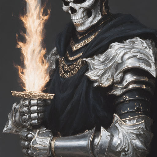 Flaming Sword of the Bone Knight Canvas Print