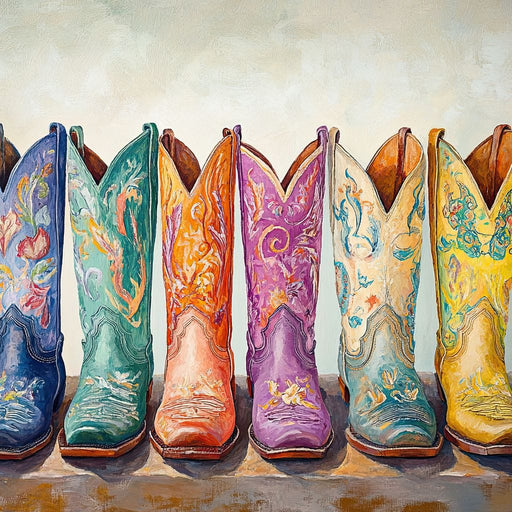 Western Boot Parade Canvas Print