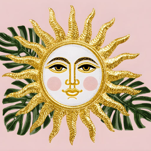 Golden Sunface Tropical Glow Canvas Print