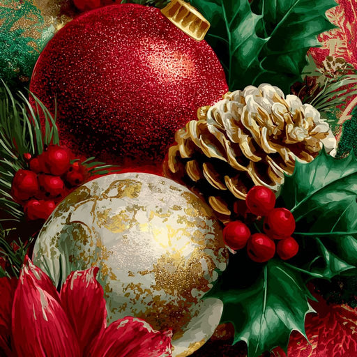 Festive Pine Holly Joyful Noel Canvas Print