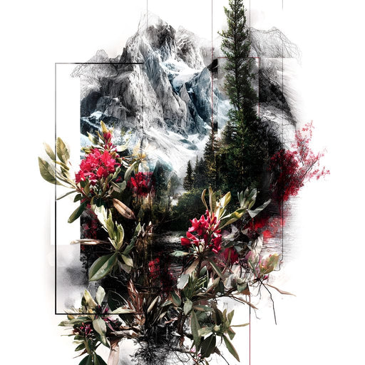 Alpine Peak Floral Montage Canvas Print