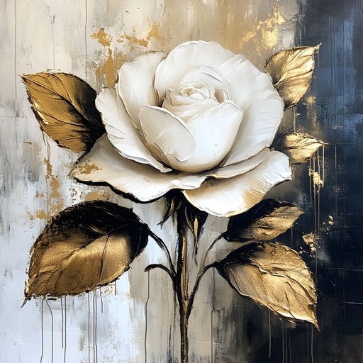 Golden Petals Against Contrast Canvas Print