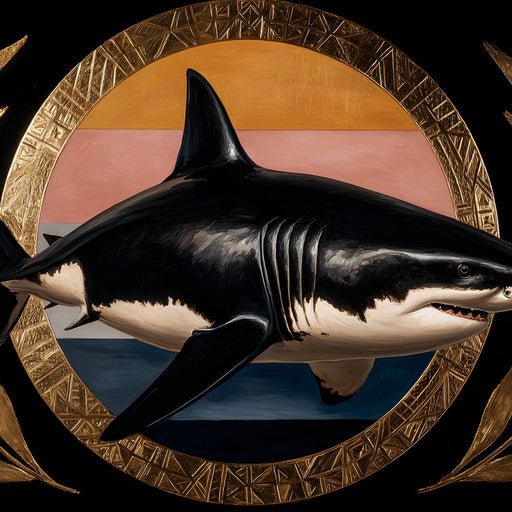 Gilded Shark Triumph Halo Canvas Print