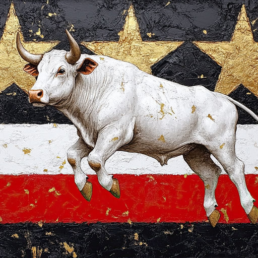 Bull Odyssey Across Stars Canvas Print