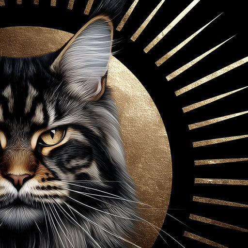 Golden Feline Radiant Majesty Canvas Print