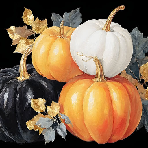 Golden Pumpkin Harvest Harmony Canvas Print