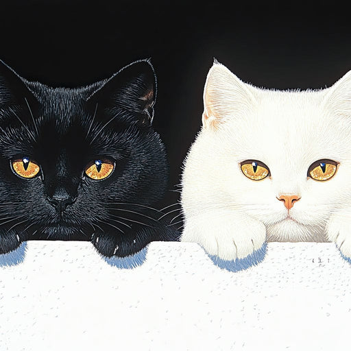 Feline Harmony Contrast Canvas Print