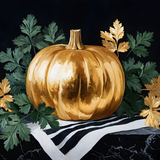 Golden Pumpkin Elegance Canvas Print