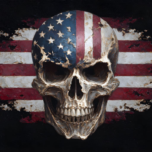 Stars Stripes Skull Rebellion Canvas Print