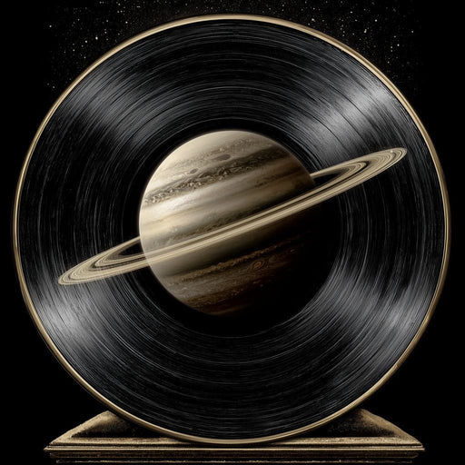 Saturn Vinyl Orbit Night Sky Canvas Print