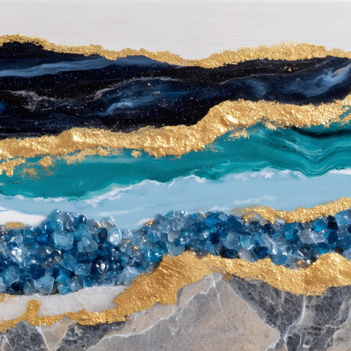 Gilded Ocean Geode Flow Canvas Print