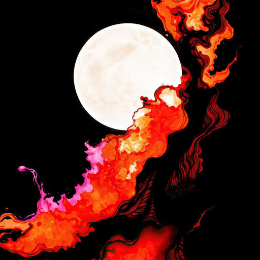 Firestorm Under the Moon - TooplesArt Canvas Print