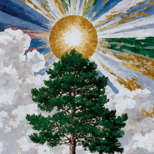 Solar Radiance Above Verdant Pine Canvas Print