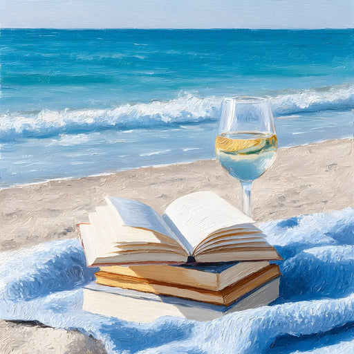 Seaside Pages and Chardonnay Bliss Canvas Print