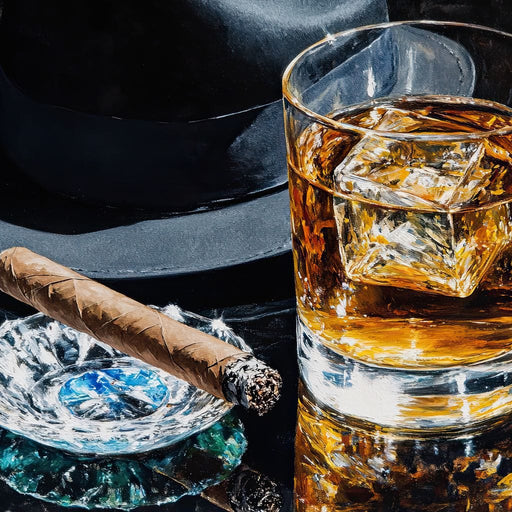 Whiskey Night Silhouette Canvas Print