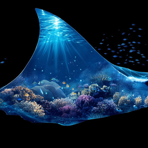 Ocean Manta Reef Lightfall Canvas Print