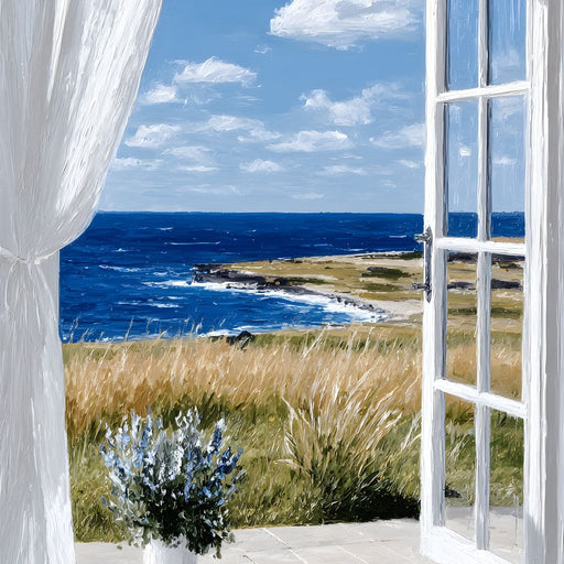 Ocean Breeze Through Open Window Canvas Print