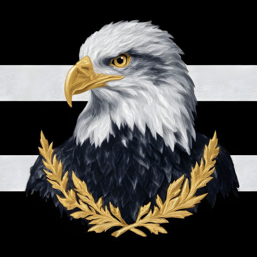 Bold Bald Eagle Stripes Gold Laurel Canvas Print