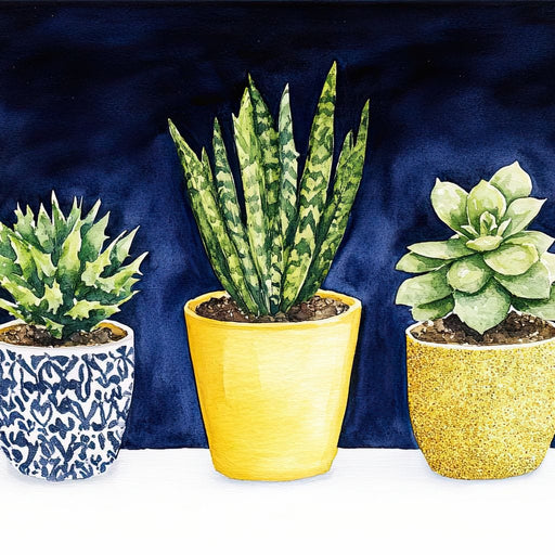 Succulent Symphony in Pots Canvas Print